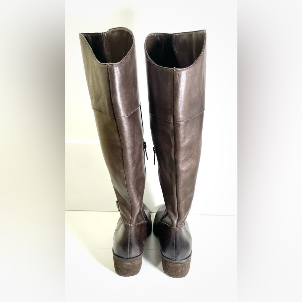 Vince Camuto Leather Knee High Boots 7.5 Brown Riding Buckle Fall Riding Style - Picture 5 of 11